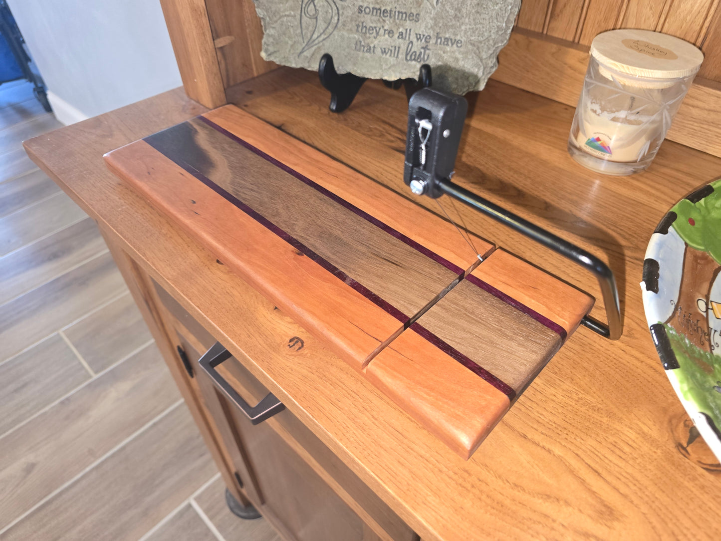 Cherry, Purpleheart & Butternut Cheese Board — 16" x 5.5"