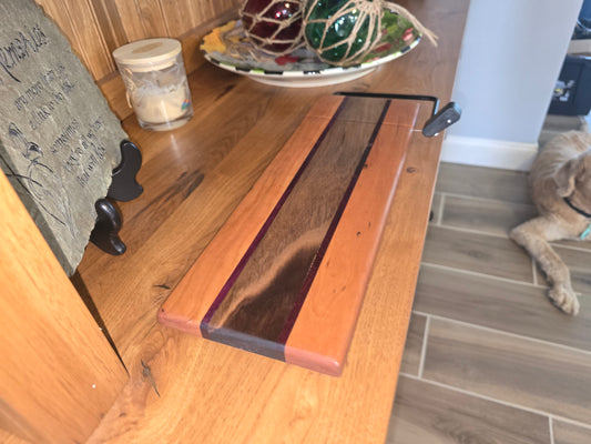 Cherry, Purpleheart & Butternut Cheese Board — 16" x 5.5"